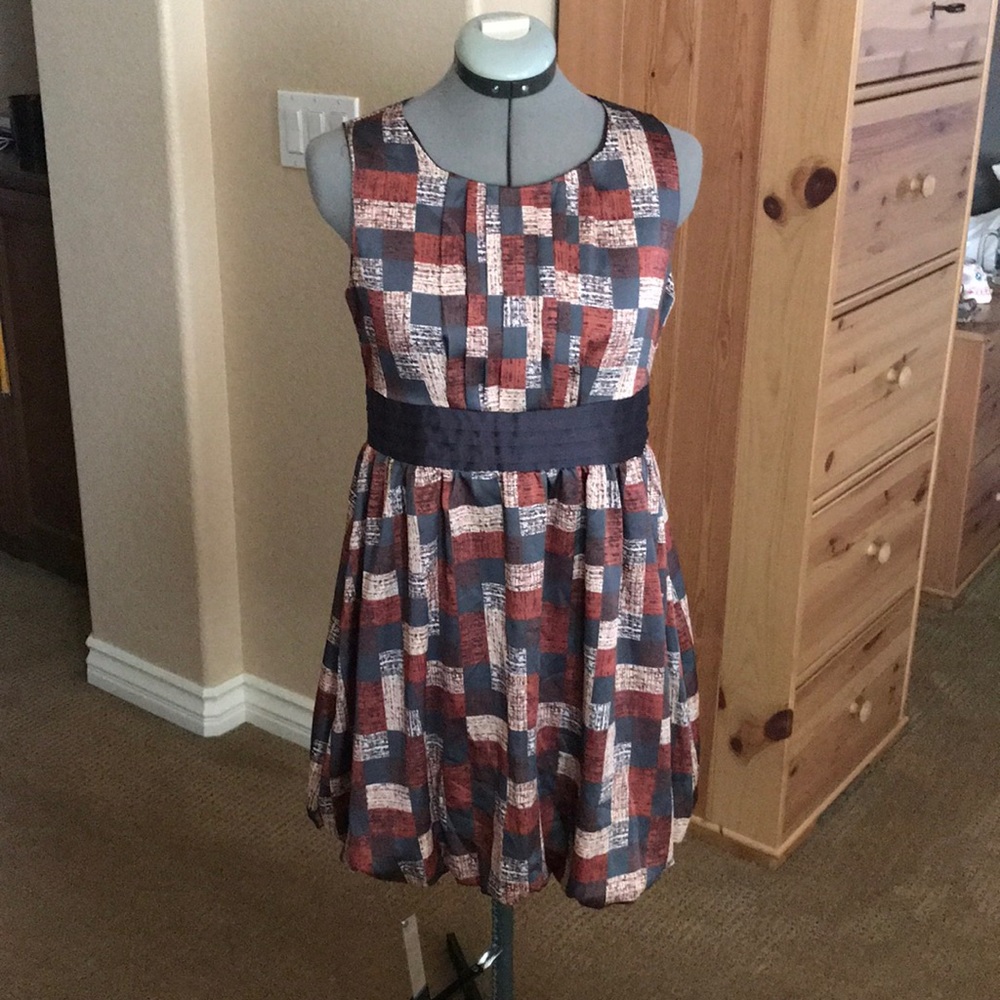 Square, patch design dress
